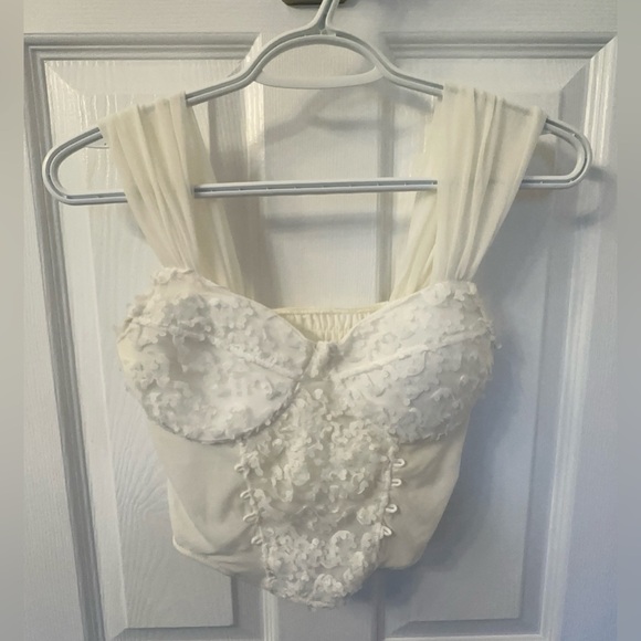 🤍FINAL SALE🤍 Sierra Darien White Flower Corset Size Small - Picture 4 of 5
